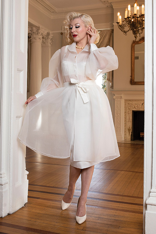Winter White Lana Sheer Dress